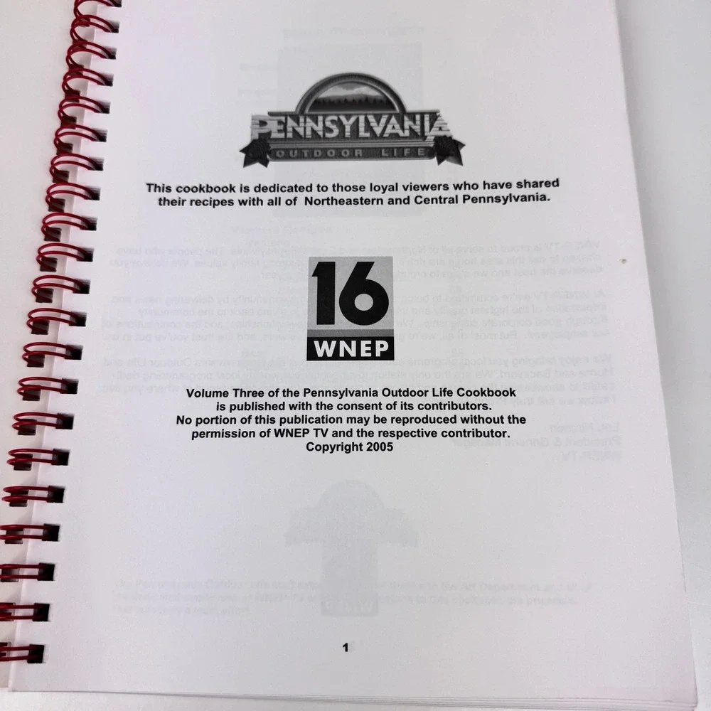 Vtg 2005 Pennsylvania Outdoor Life Cookbook Softcover Vol 3‎ WNEP Scranton NEPA